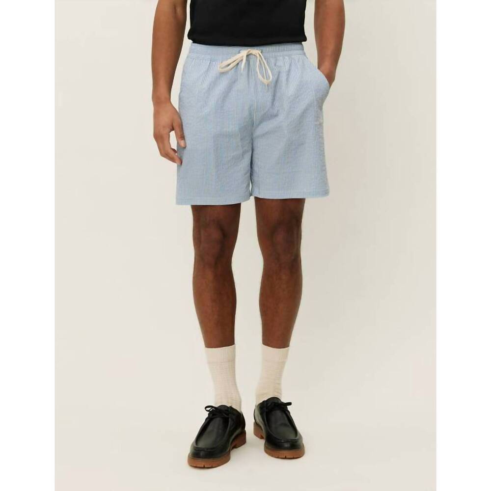 NEW LES DEUX stan stripe seersucker swim shorts in allure